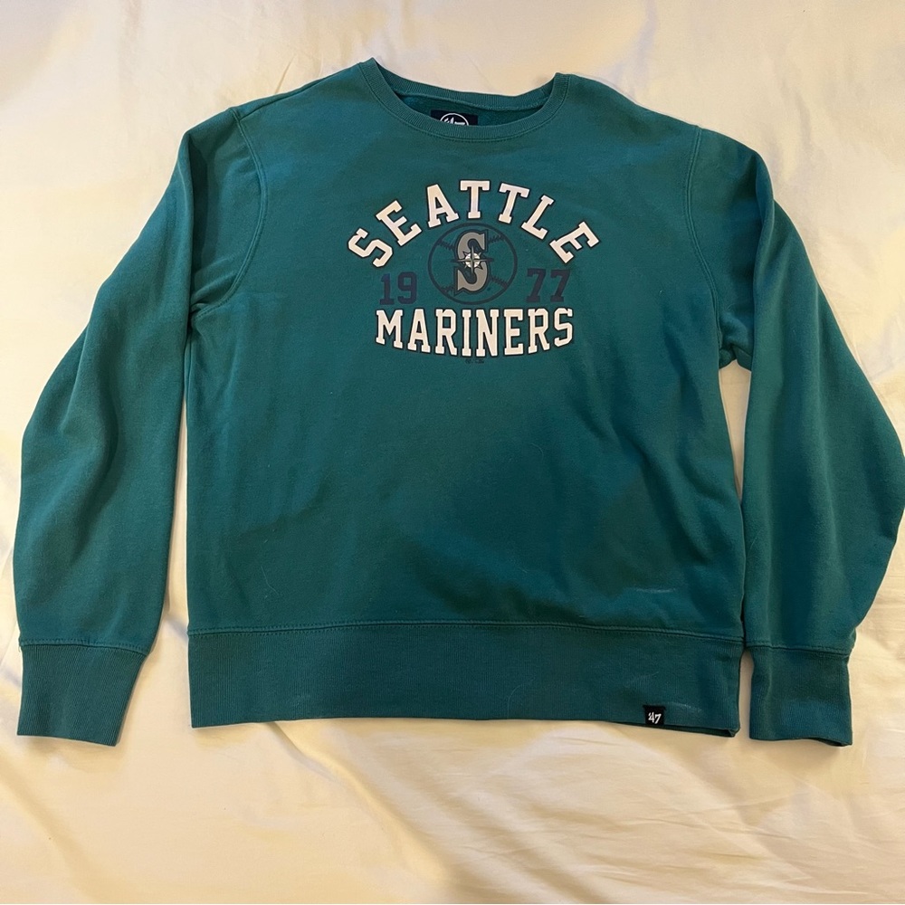 47 Retro Seattle Mariners Teal Aqua Blue Crewneck - M